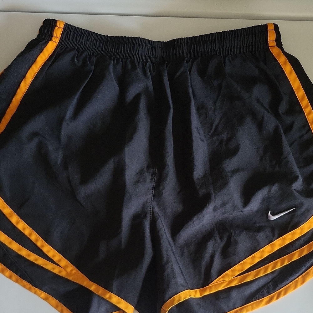 Nike Black and Orange Dri-FIT Shorts